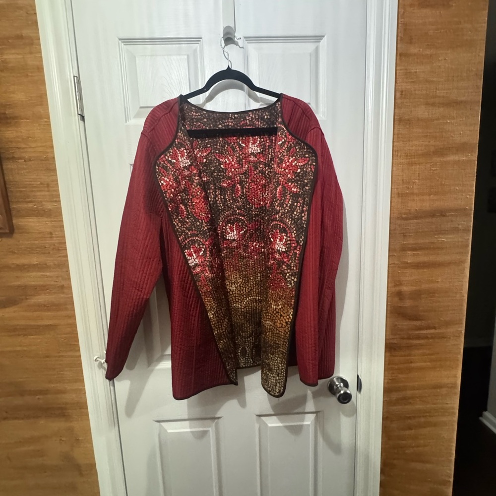 Red Long Sleeve Women's Reversal-able Jacket